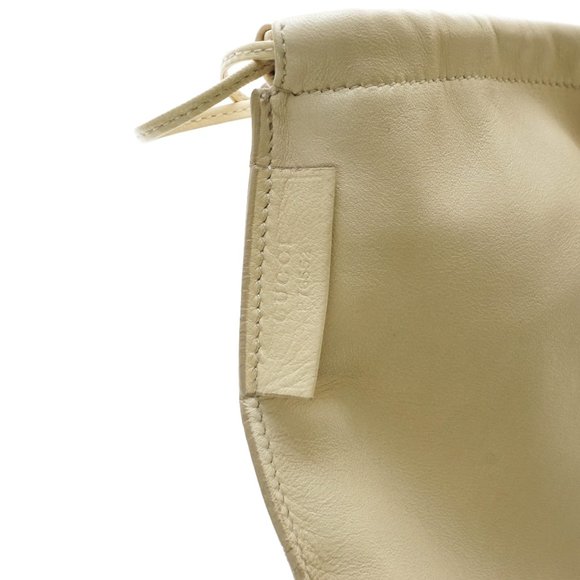 Auth Gucci Shoulder Bag Leather Cream #13268G67 - Picture 9 of 14